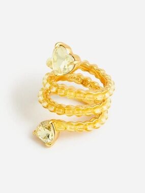 💛 J. Crew x Nails By Mei Gold Plated Spiral Heart Ring - Yellow Size 8